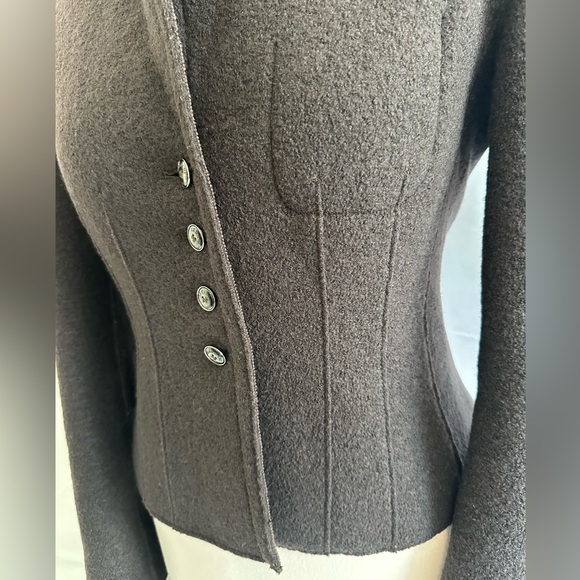 ARMANI Collezioni Black Front Button 100% wool Blazer made in Italy Size 10 - Picture 3 of 14